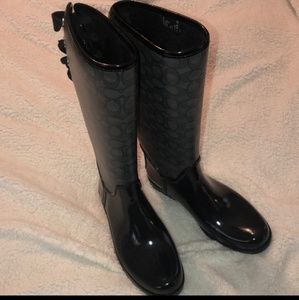 Black Coach Rain Boots